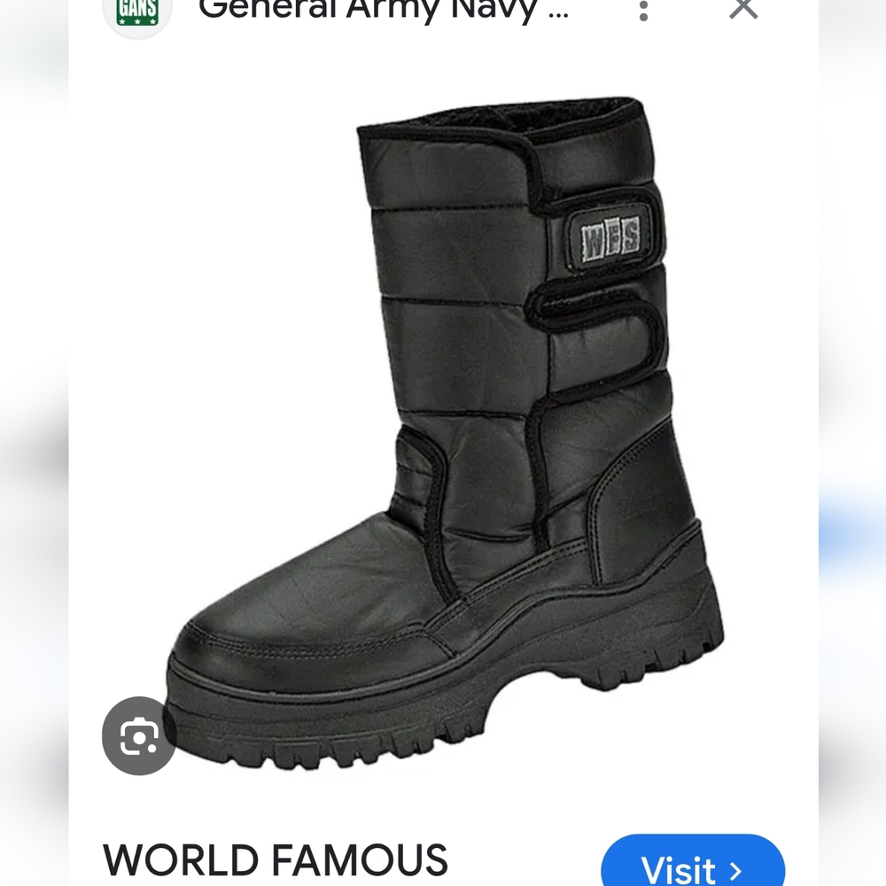 World Famous Sports Black Quilted Winter Boots